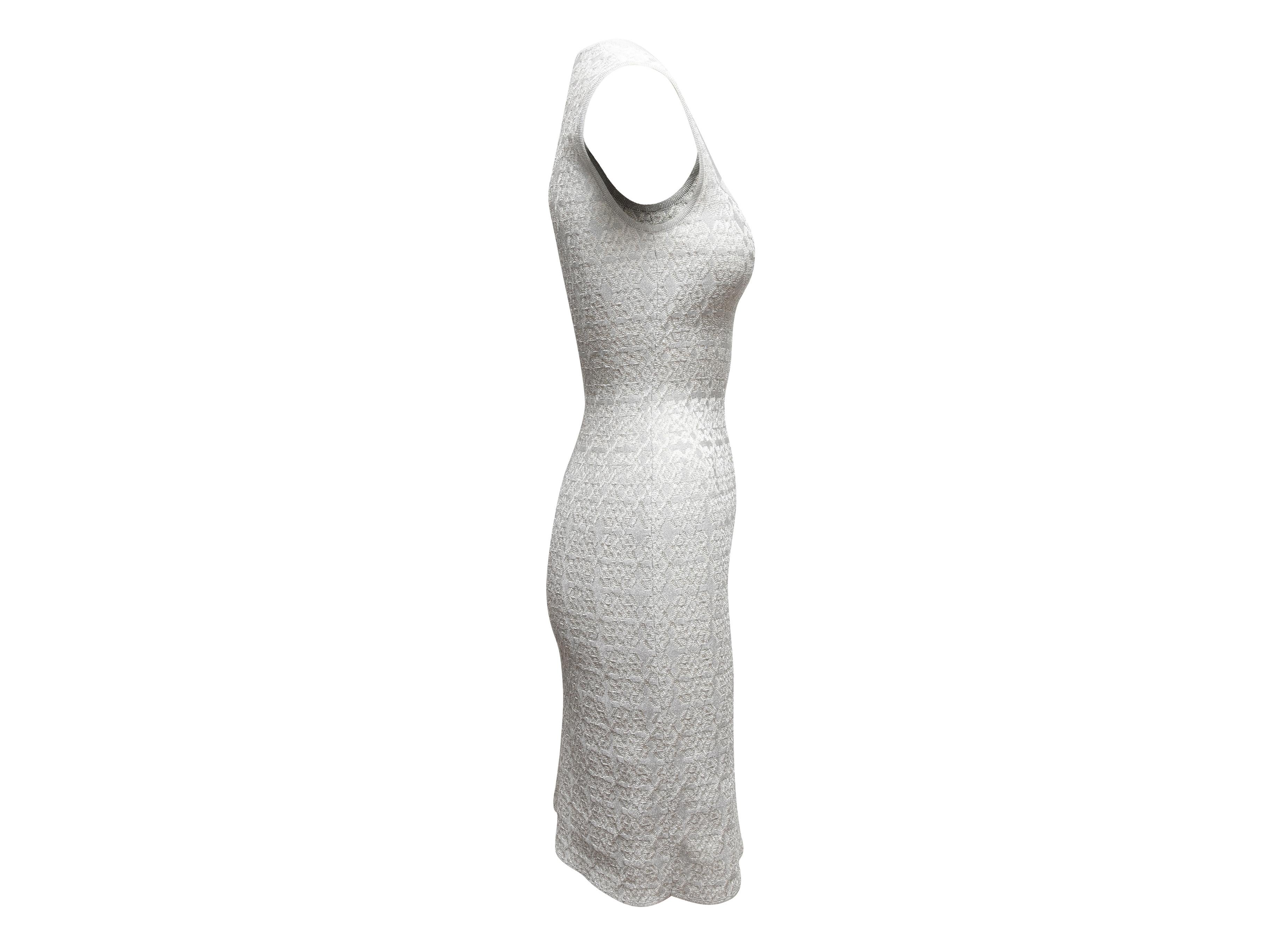 Women's Silver Alaia Knit Sleeveless Dress Size EU 42