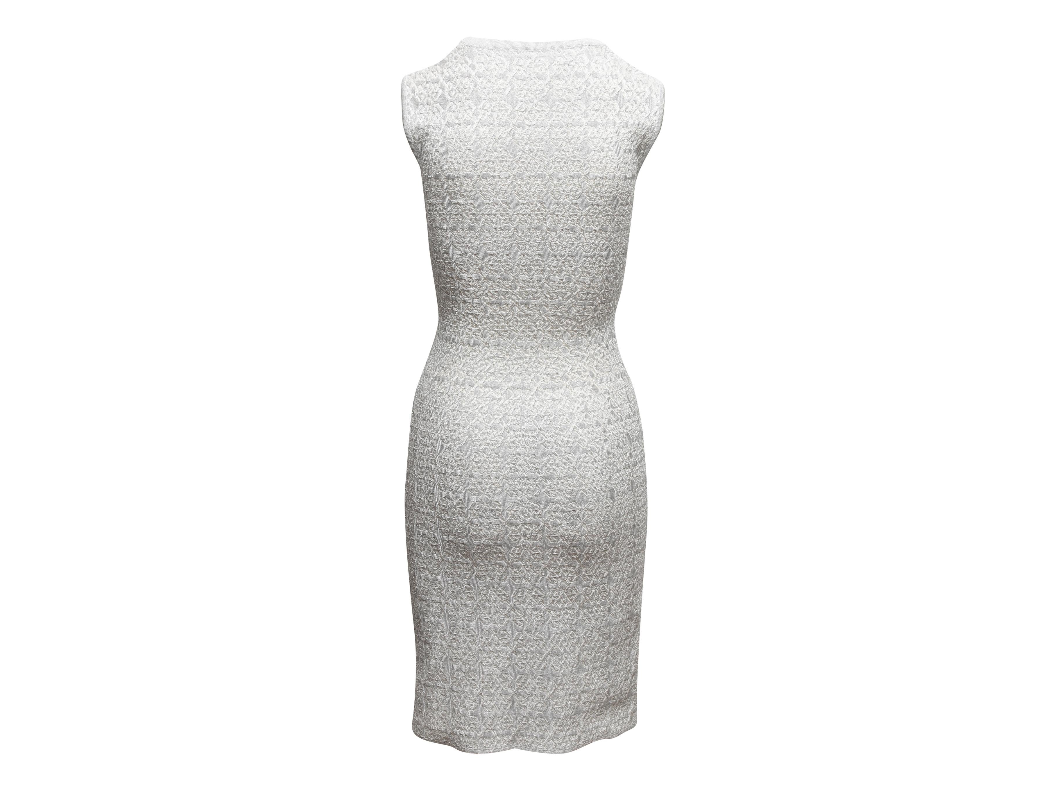 Silver Alaia Knit Sleeveless Dress Size EU 42 1