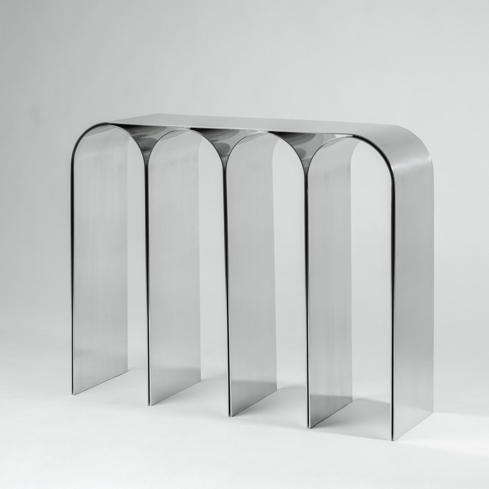 Silver Aluminum Console by Pietro Franceschini For Sale 4