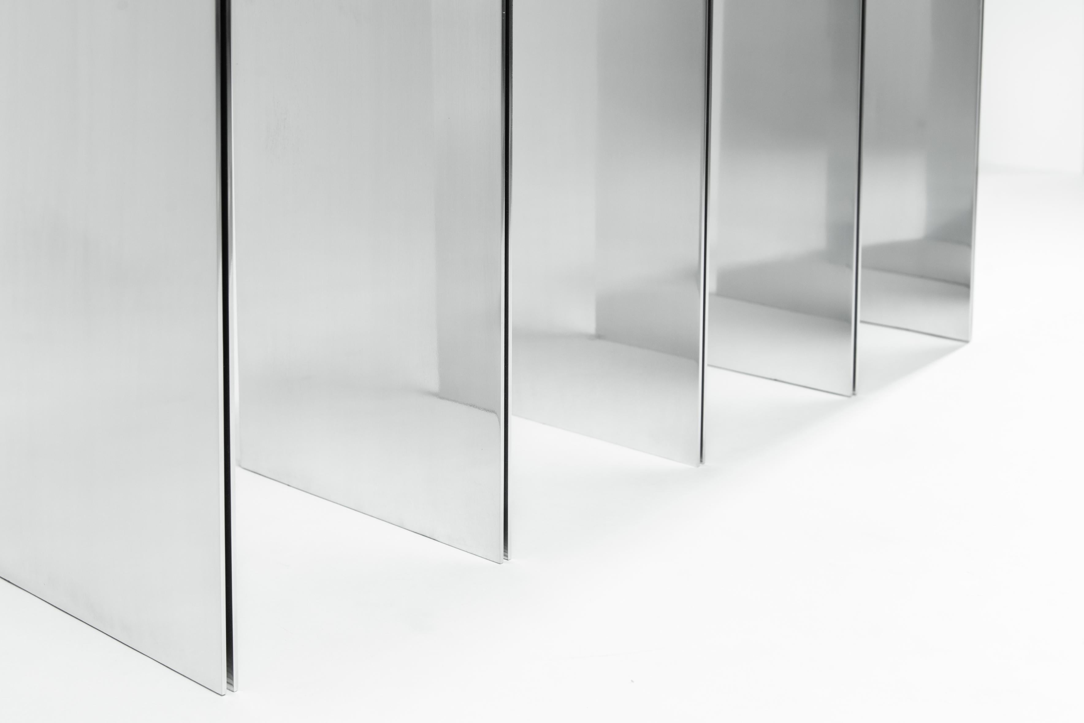 Silver Aluminum Console by Pietro Franceschini For Sale 8