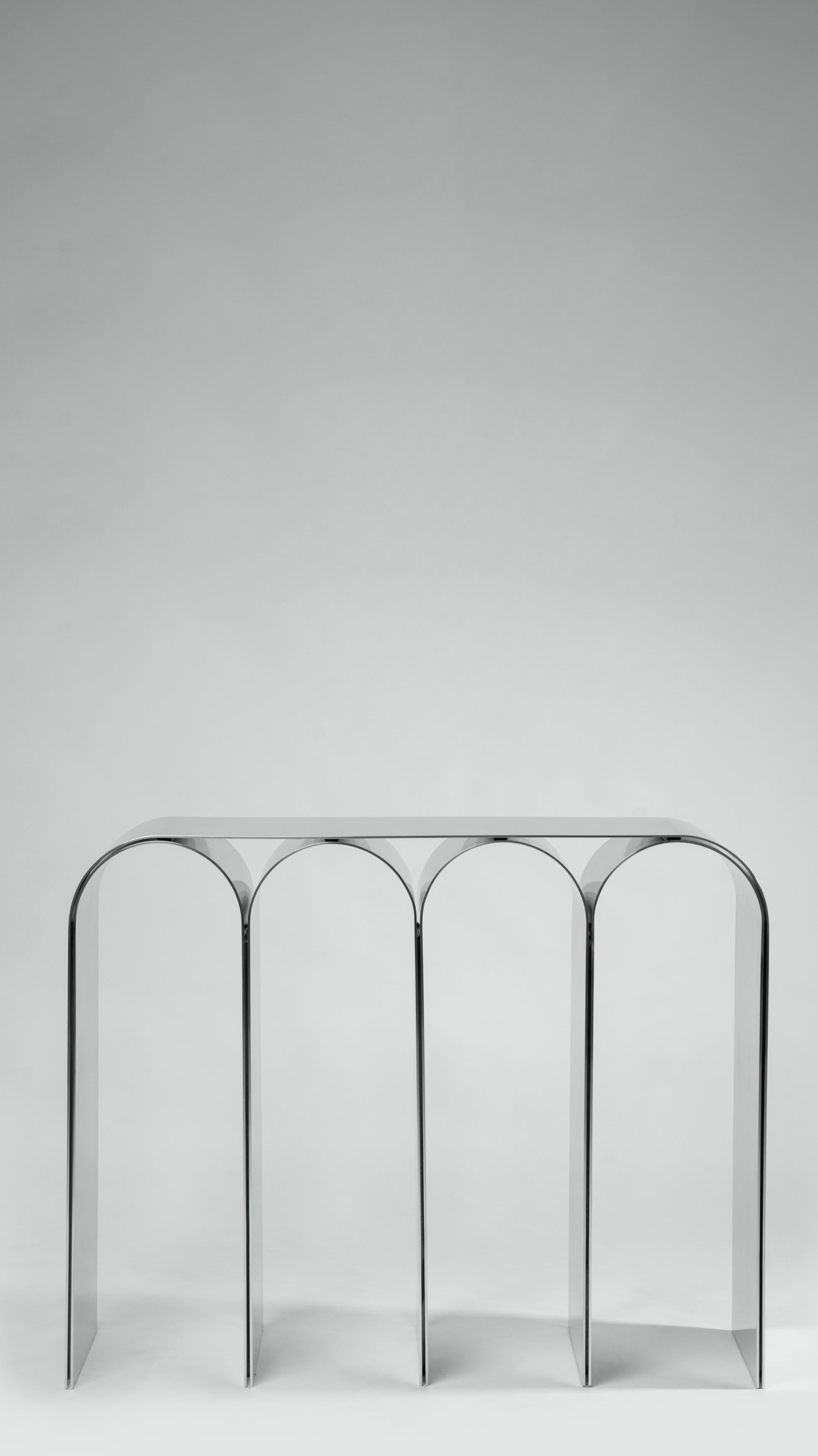 Silver Aluminum Console by Pietro Franceschini For Sale 3