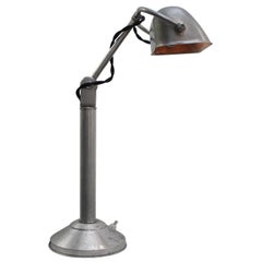 Silver Aluminum Vintage Industrial Banker Light Table Desk Light