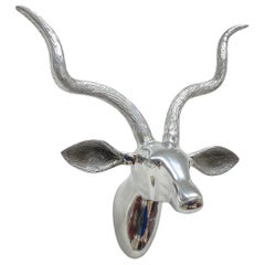 Silber Aluminium Wandhalterung Antilopen Kopf Arthur Court Style:: Vintage