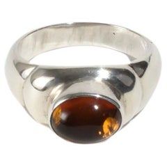 Vintage Silver Amber Ring