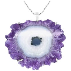 Silver Amethyst Druzy Pendant