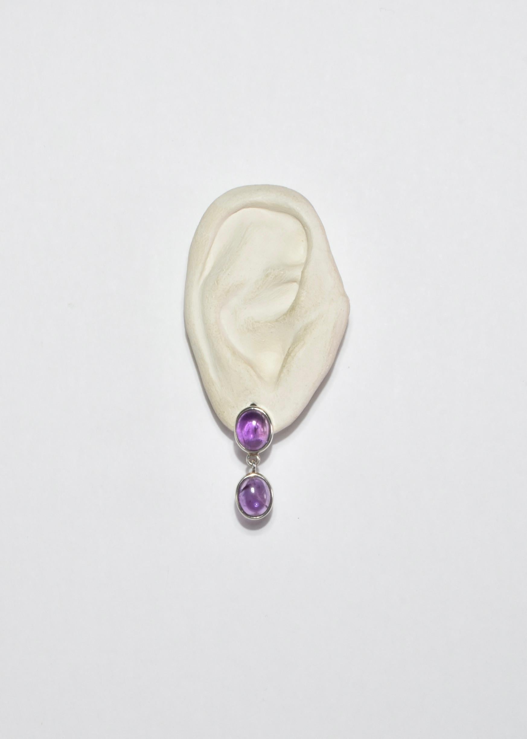 Silver Amethyst Earrings In Good Condition For Sale In Richmond, VA