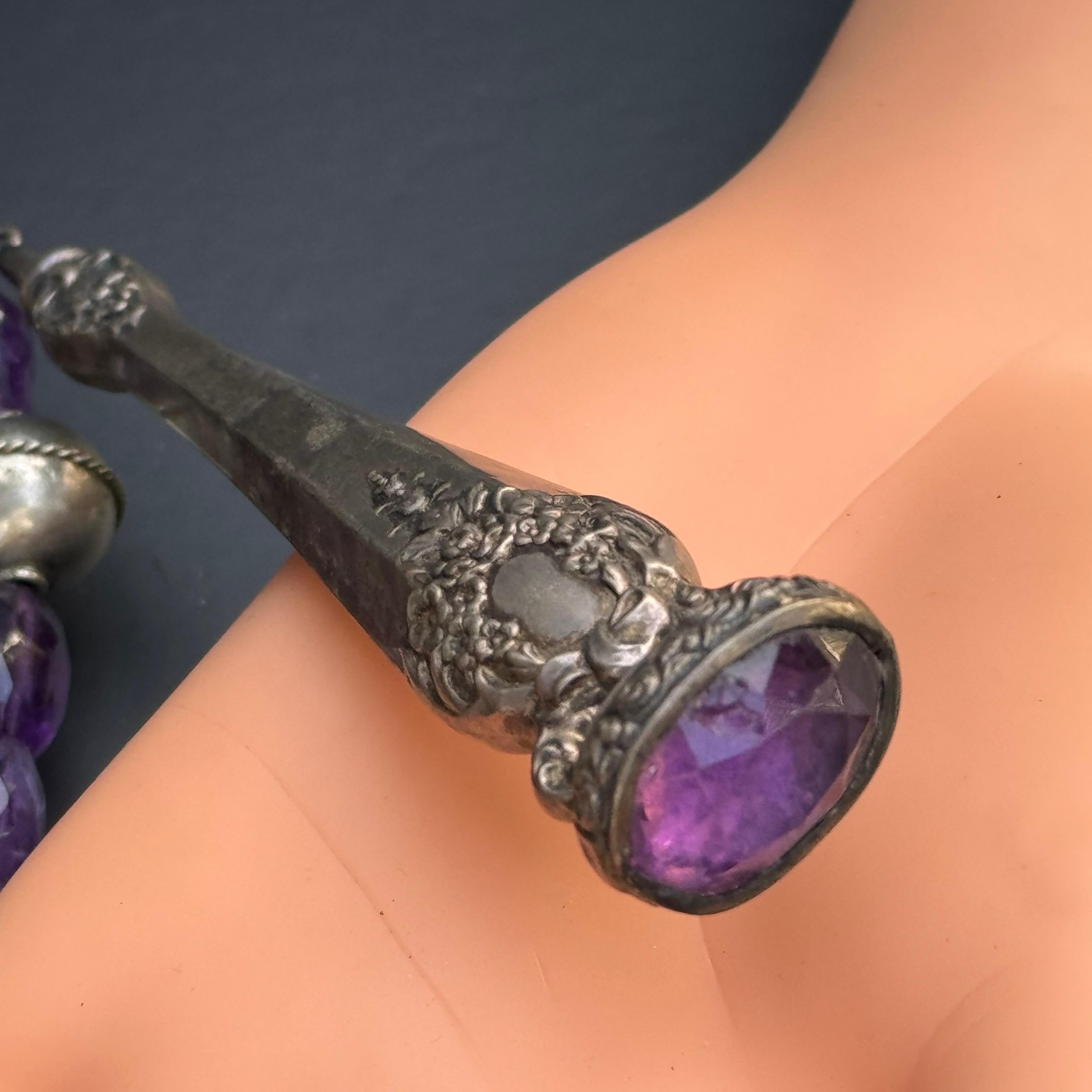 Collana d'argento con ciondolo di ametista One of Kind in vendita 3