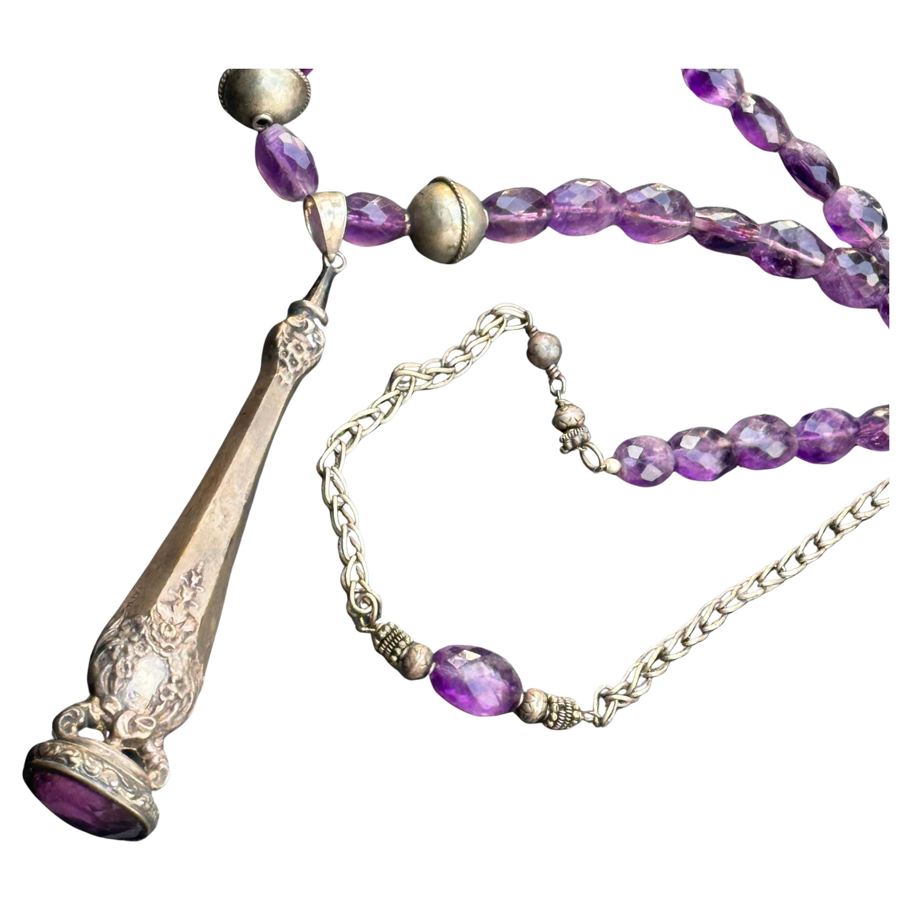 Silver Amethyst Pendant Necklace One of Kind