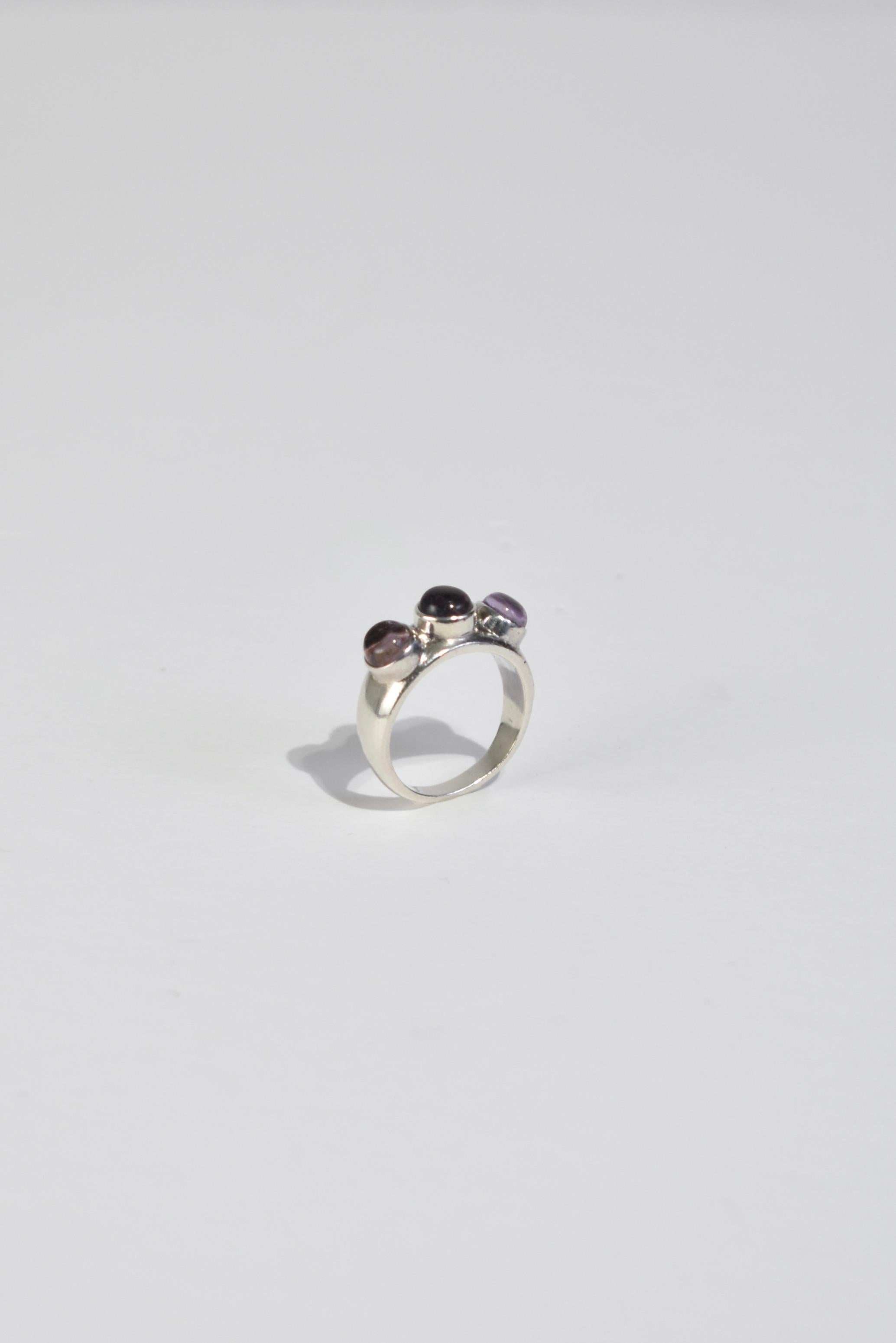 Women's or Men's Silver Amethyst Ring