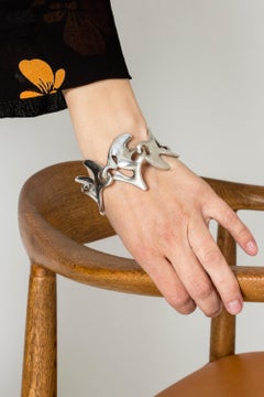 Silver “Amoeba” Bracelet by Henning Koppel for Georg Jensen, Denmark, 1947