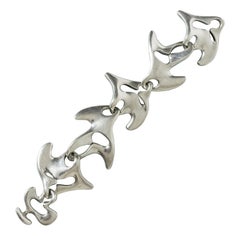 Silver “Amoeba” Bracelet by Henning Koppel for Georg Jensen, Denmark, 1947