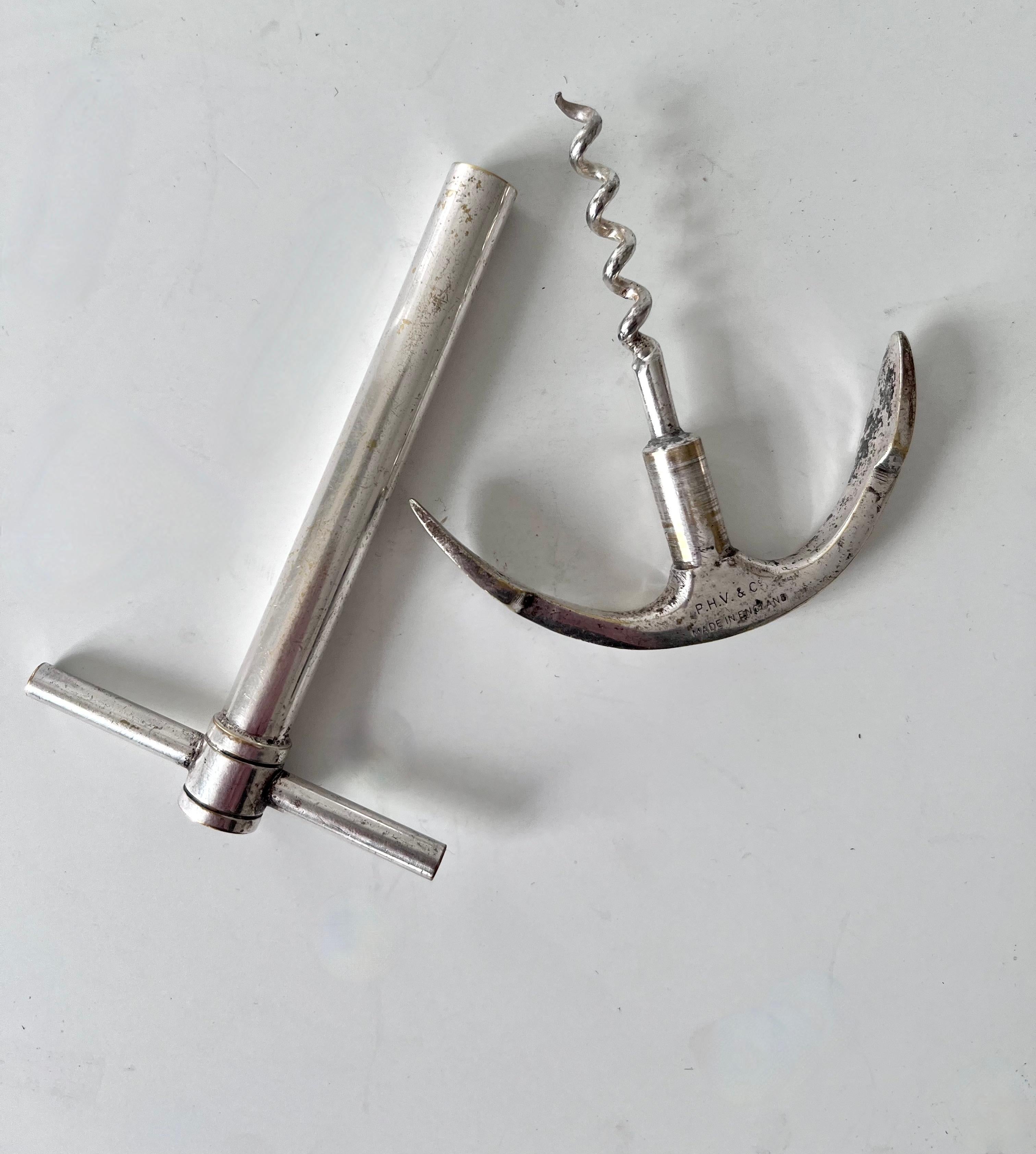 Mid-Century Modern Silver Anchor with Hidden Cork Screw from Paris, France For Sale