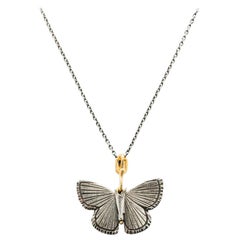 Silver and 18 Karat Gold Palos Verde Butterfly Necklace
