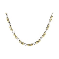 Silver and 18 Karat Yellow Gold Necklace