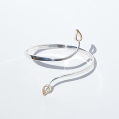 Silver and 18K Gold Cuff Bracelet by Göran Kuhlin Made 2007