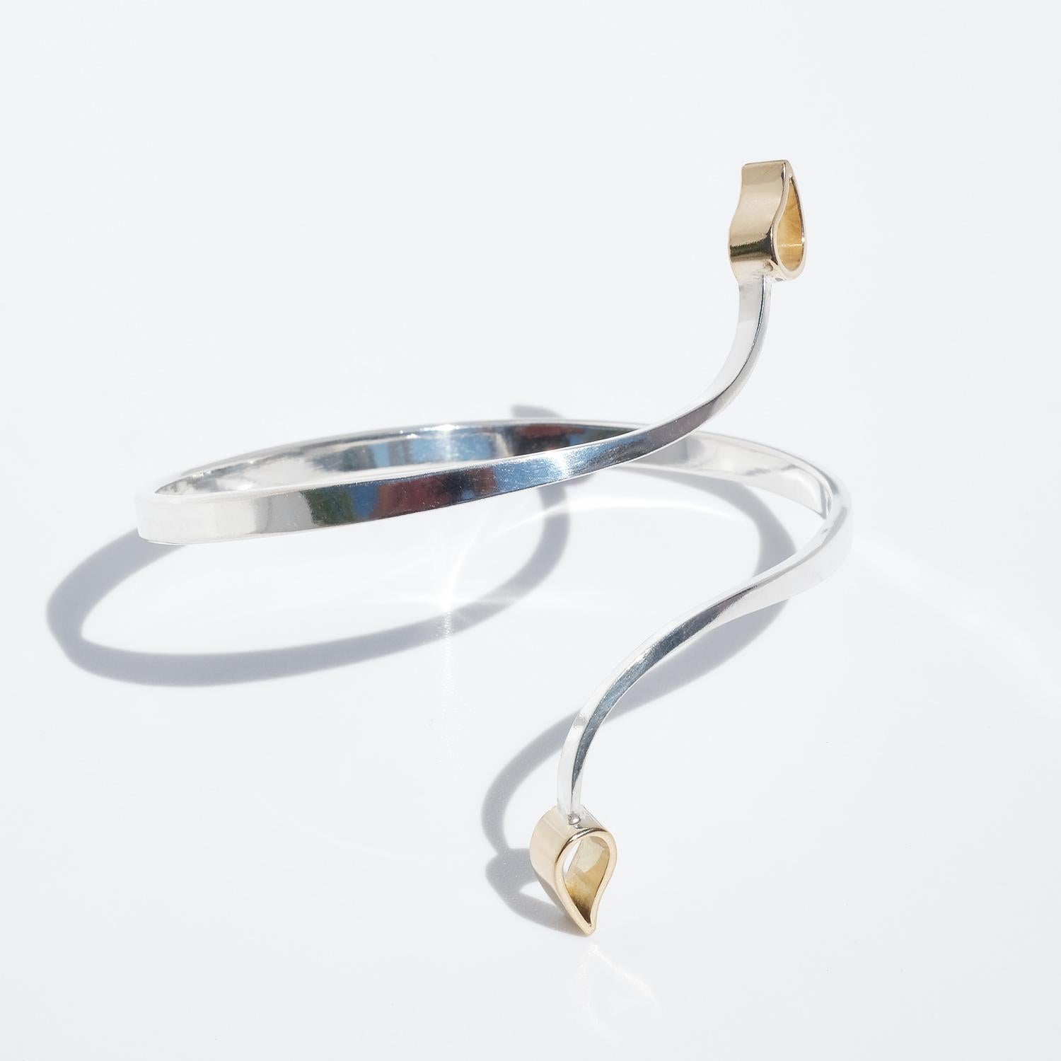 Bracciale in argento e oro 18 carati di Göran Kuhlin Realizzato nel 2007 in vendita 3