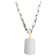Silver and 18k Gold ID Tag Pendant