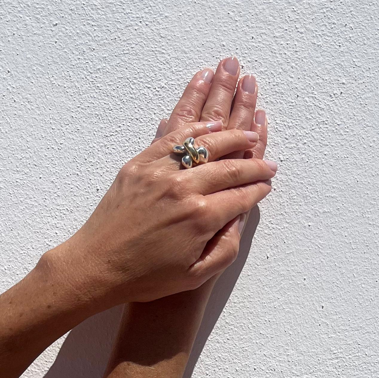 Ring aus Silber und 18 Karat Gold von Minas Spiridis für Georg Jensen im Angebot 6
