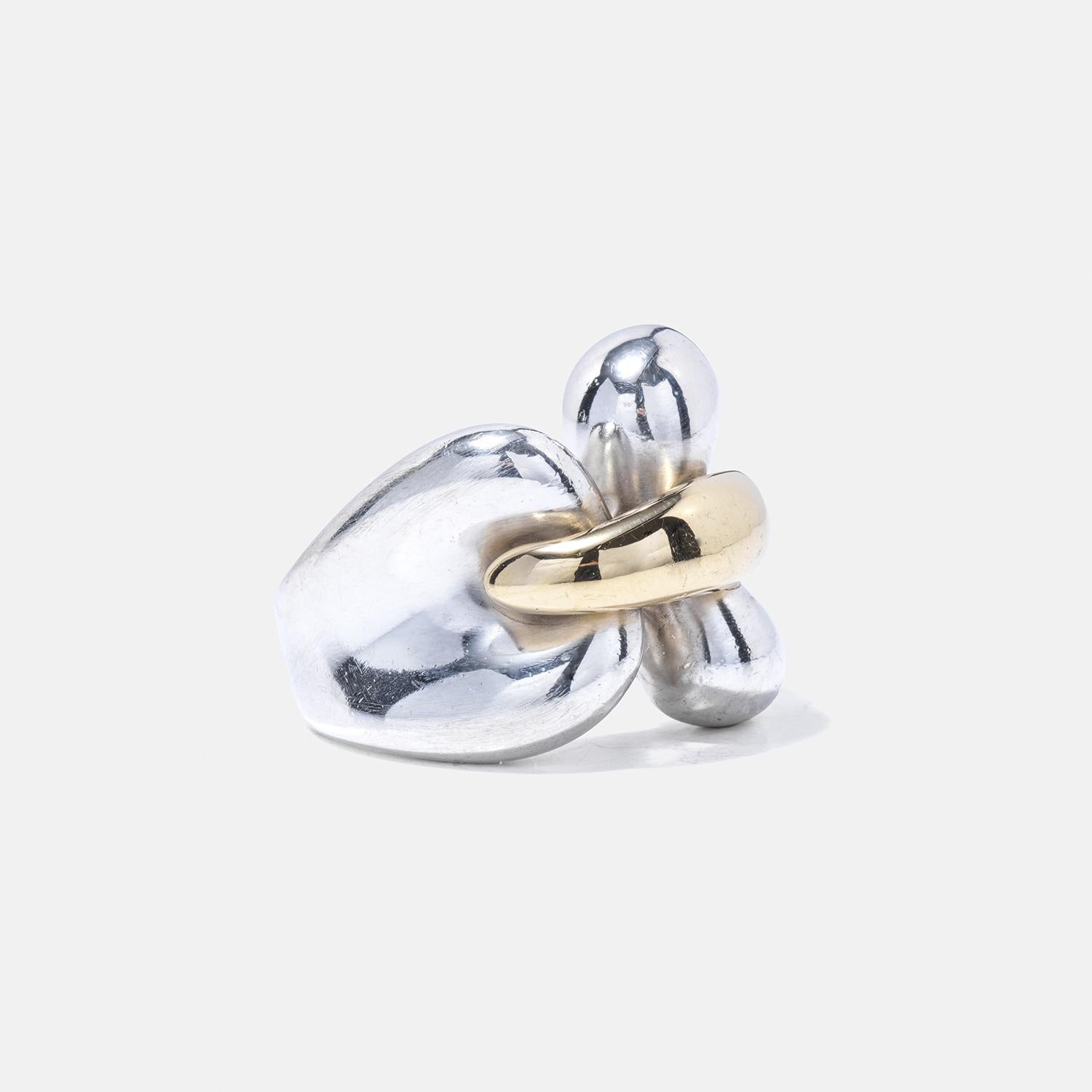 Ring aus Silber und 18 Karat Gold von Minas Spiridis für Georg Jensen für Damen oder Herren im Angebot