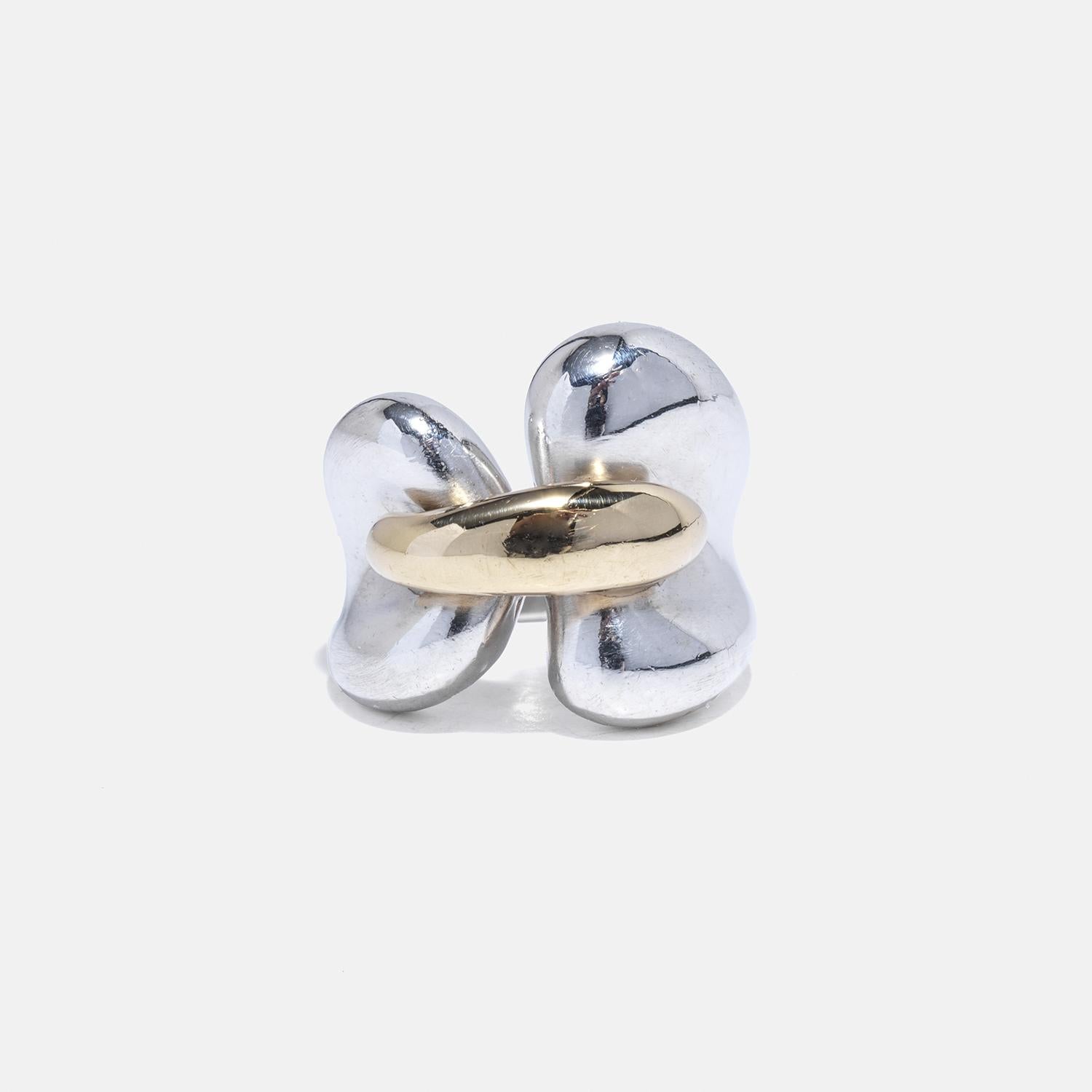 Ring aus Silber und 18 Karat Gold von Minas Spiridis für Georg Jensen im Angebot 1