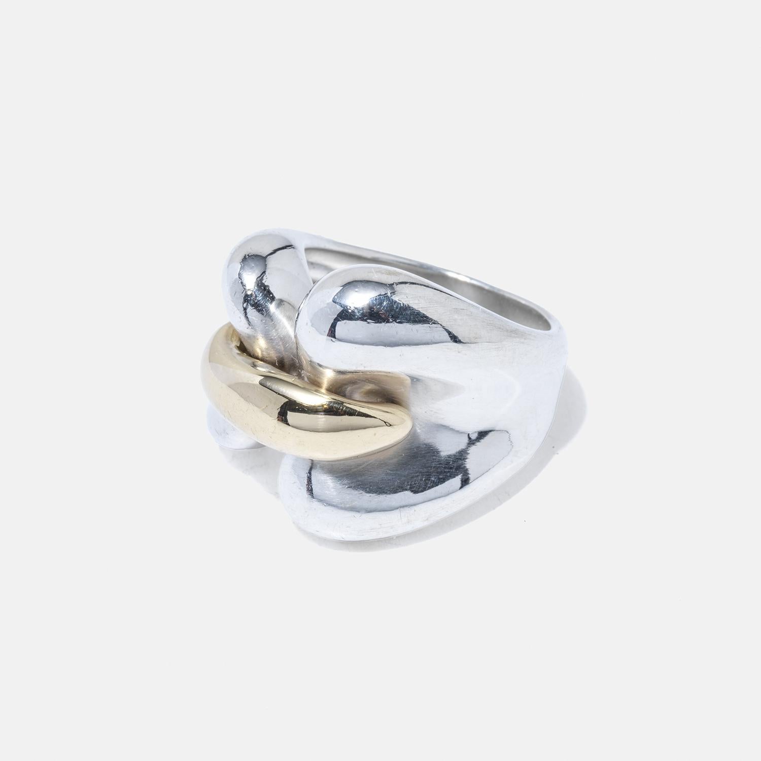 Ring aus Silber und 18 Karat Gold von Minas Spiridis für Georg Jensen im Angebot 2