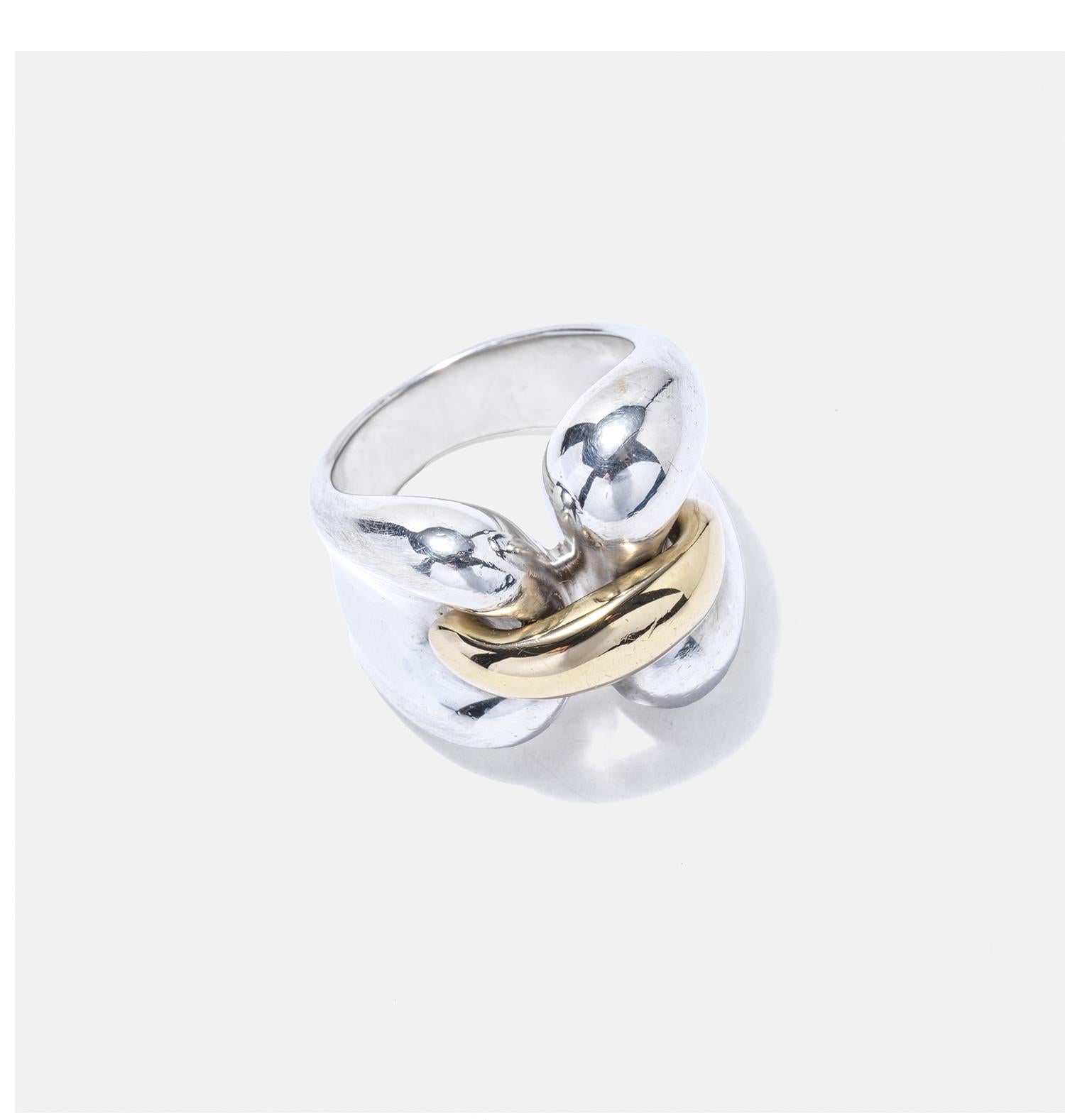 Ring aus Silber und 18 Karat Gold von Minas Spiridis für Georg Jensen im Angebot 4