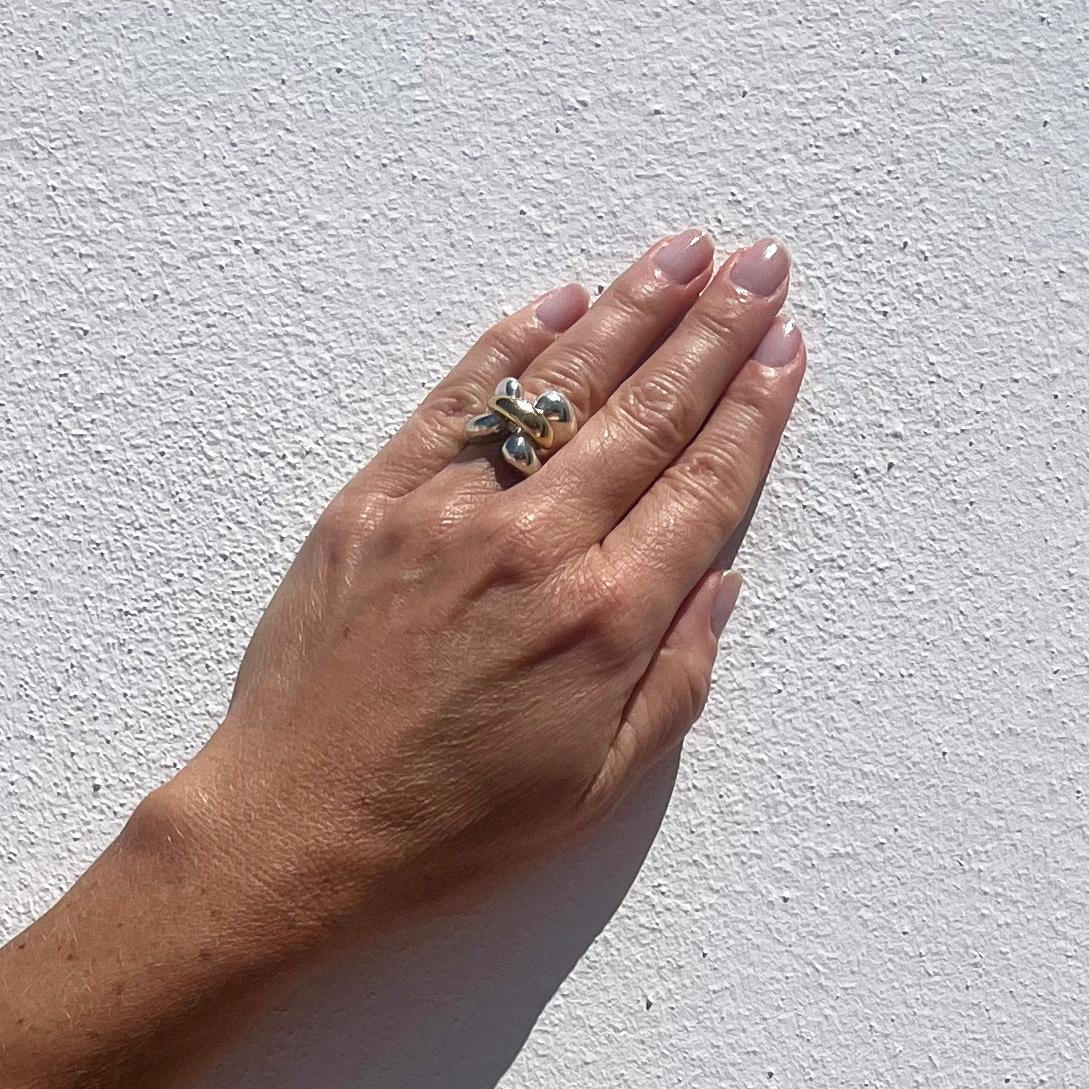 Ring aus Silber und 18 Karat Gold von Minas Spiridis für Georg Jensen im Angebot 5