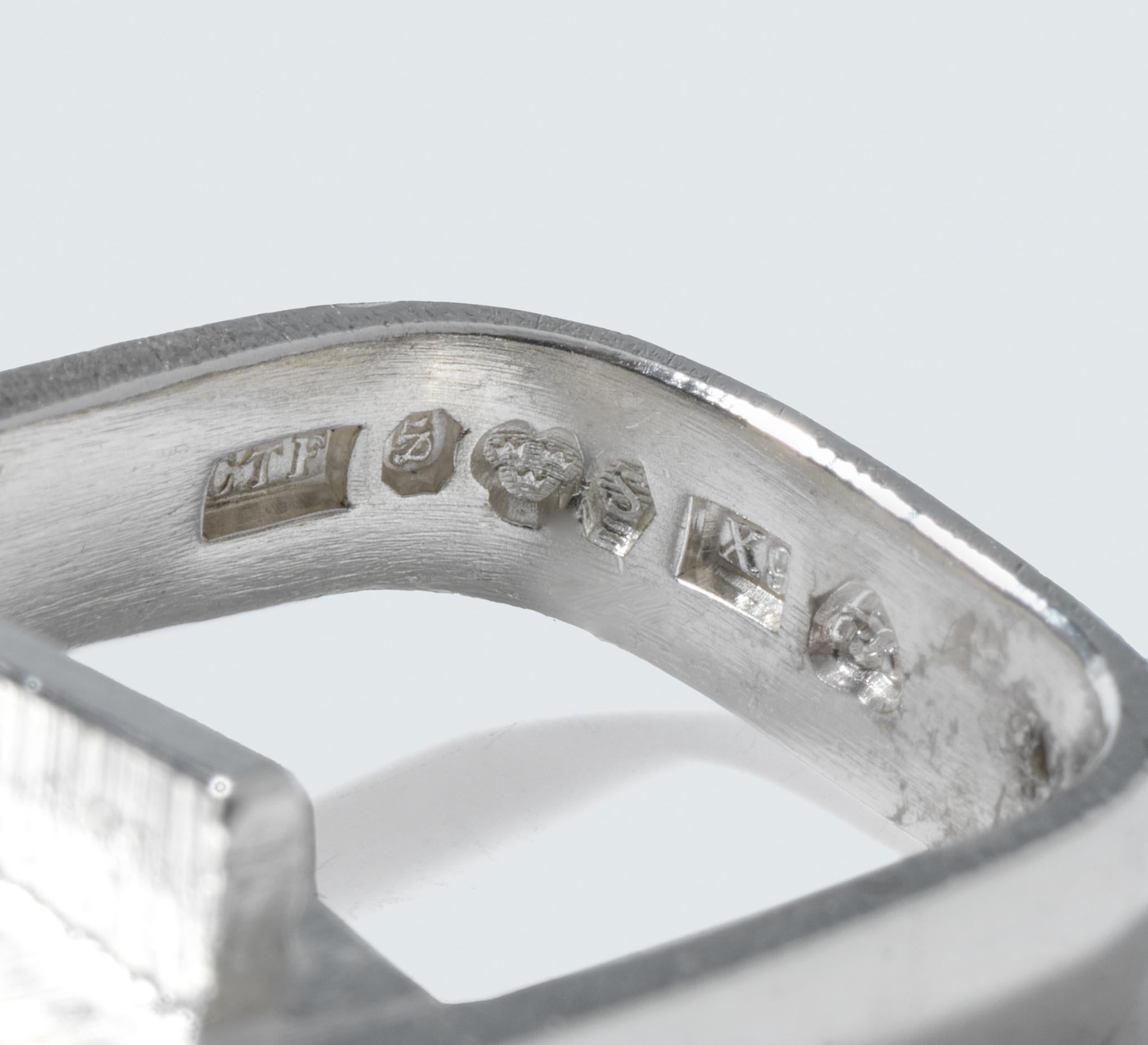 Silver and 18k Gold Ring by Swedish master Carl Forsberg Year 1973 For Sale 5