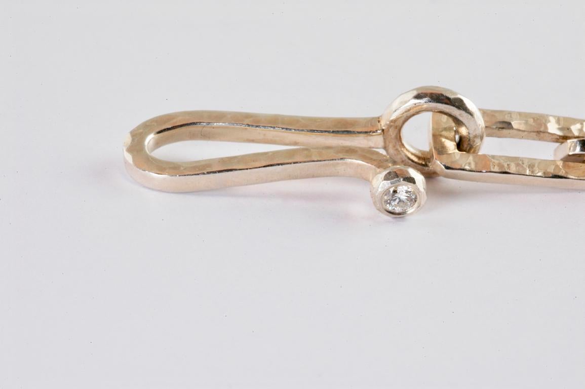 Contemporary Silver and 22 Karat Gold Multi Shape Link Bracelet