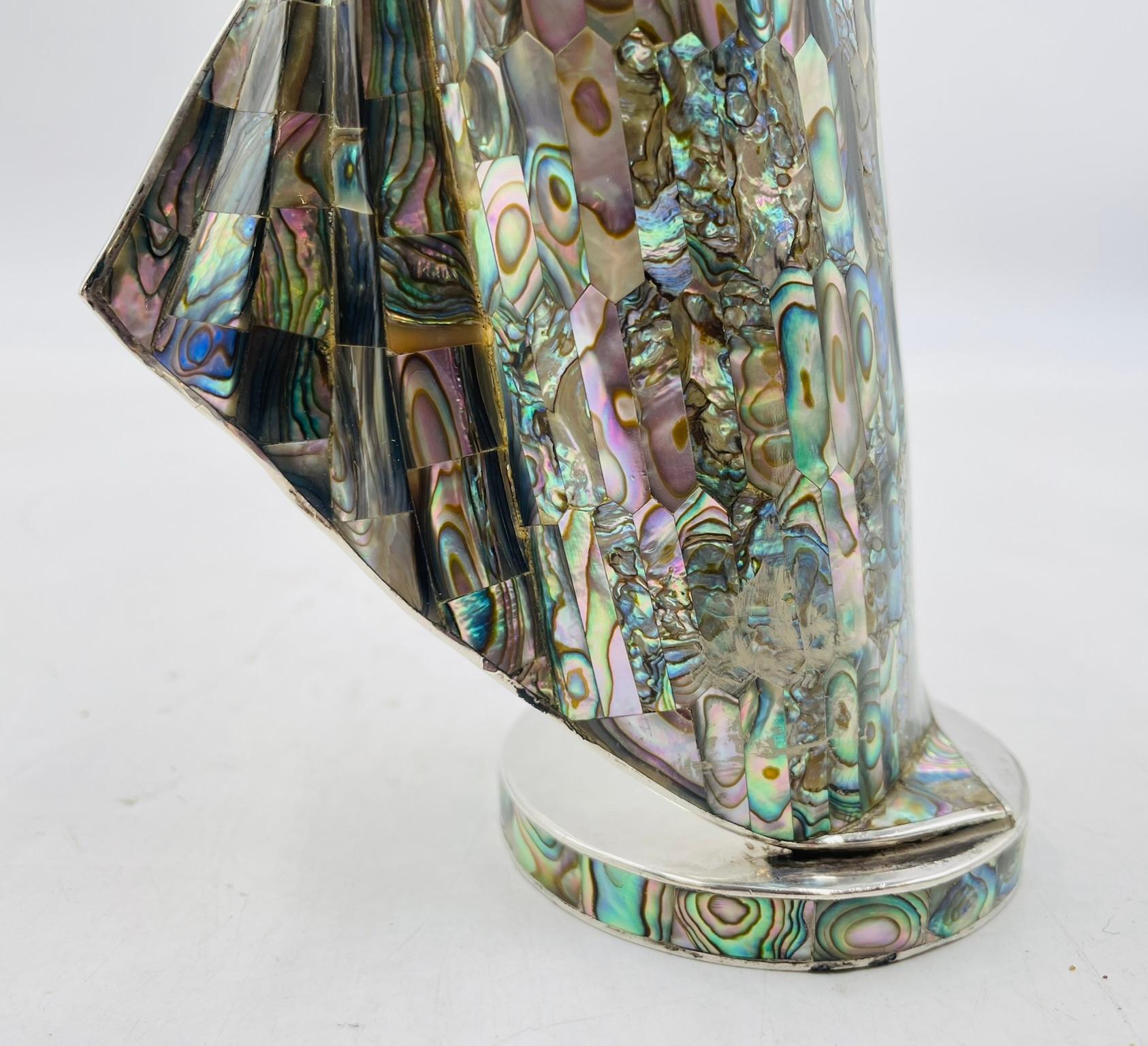 Silver and Abalone Shell Madonna Sculpture by Emilia Castillo for Los Castillo For Sale 3