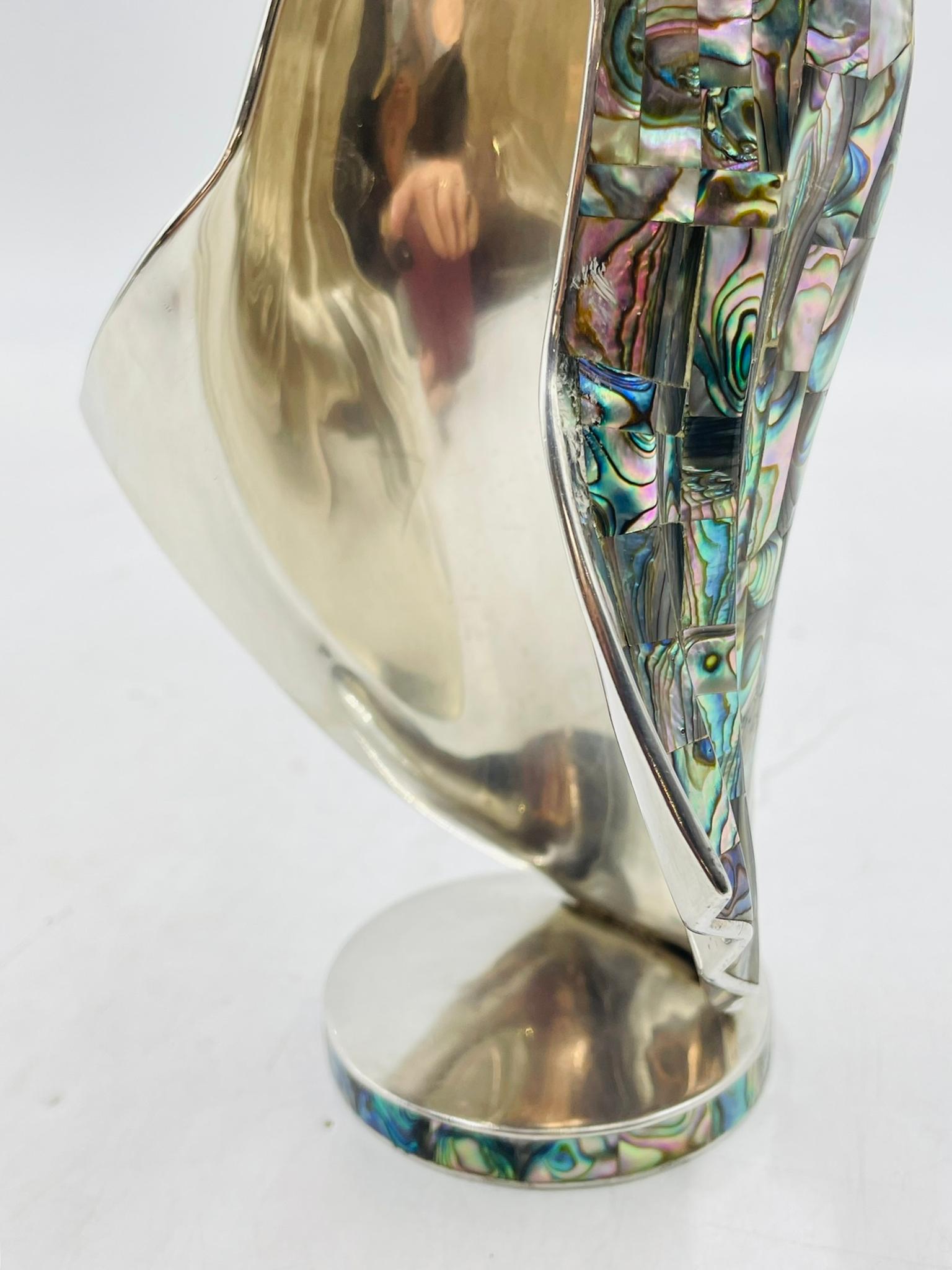 Silver and Abalone Shell Madonna Sculpture by Emilia Castillo for Los Castillo For Sale 5