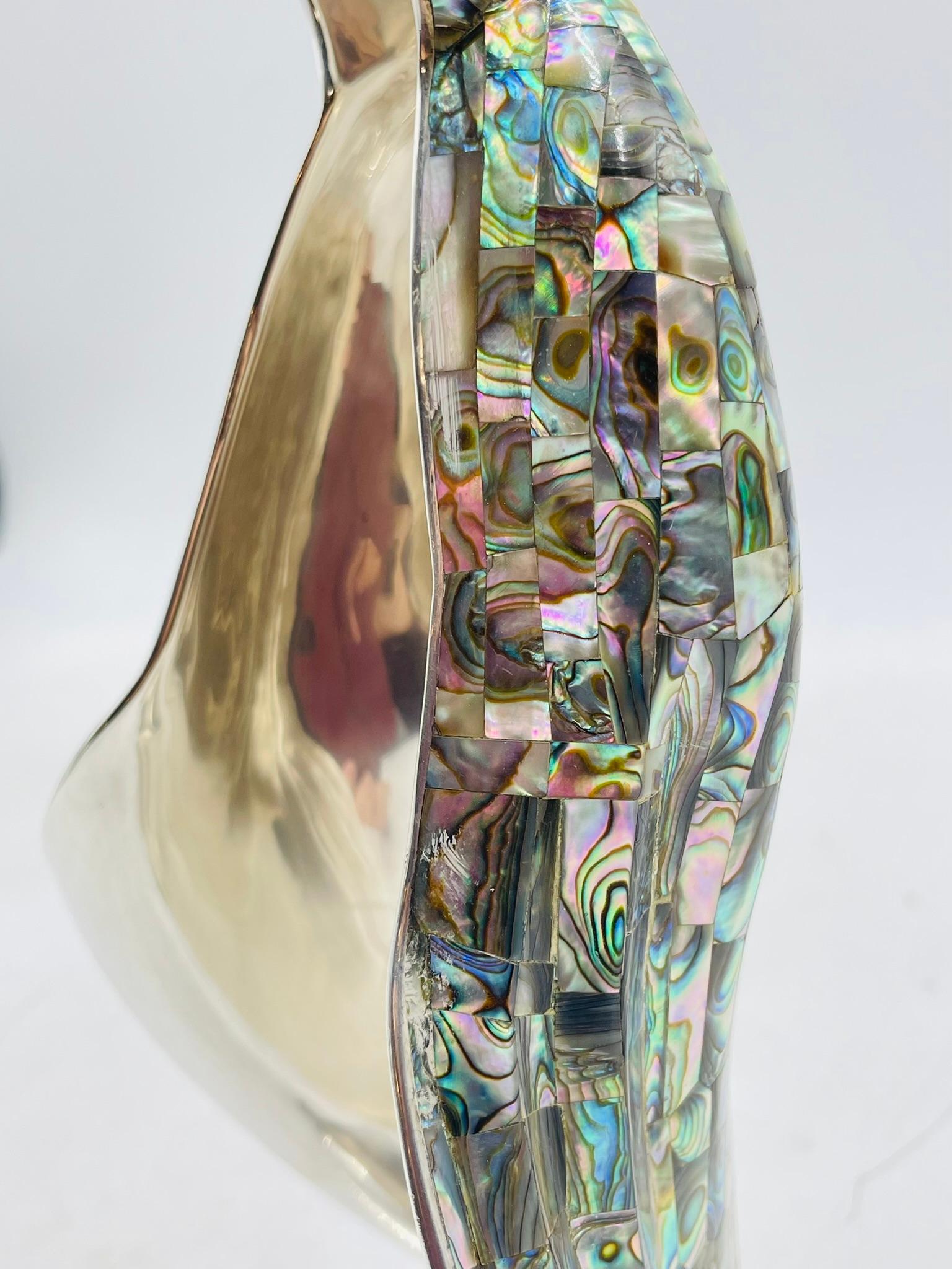 Silver and Abalone Shell Madonna Sculpture by Emilia Castillo for Los Castillo For Sale 6