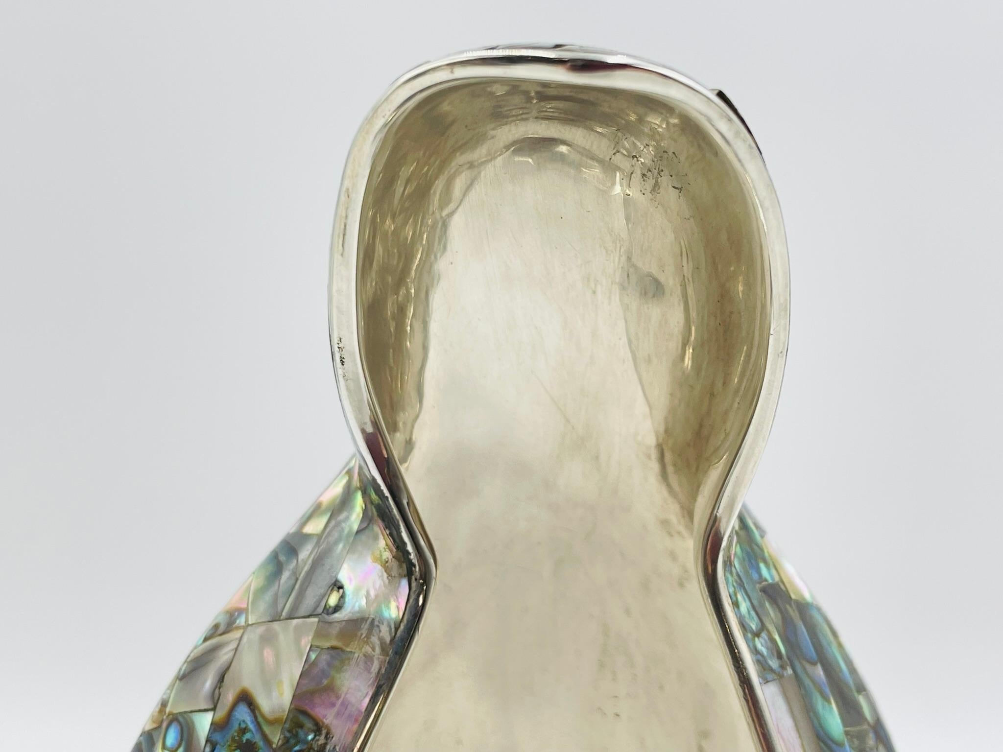 Silver and Abalone Shell Madonna Sculpture by Emilia Castillo for Los Castillo For Sale 7