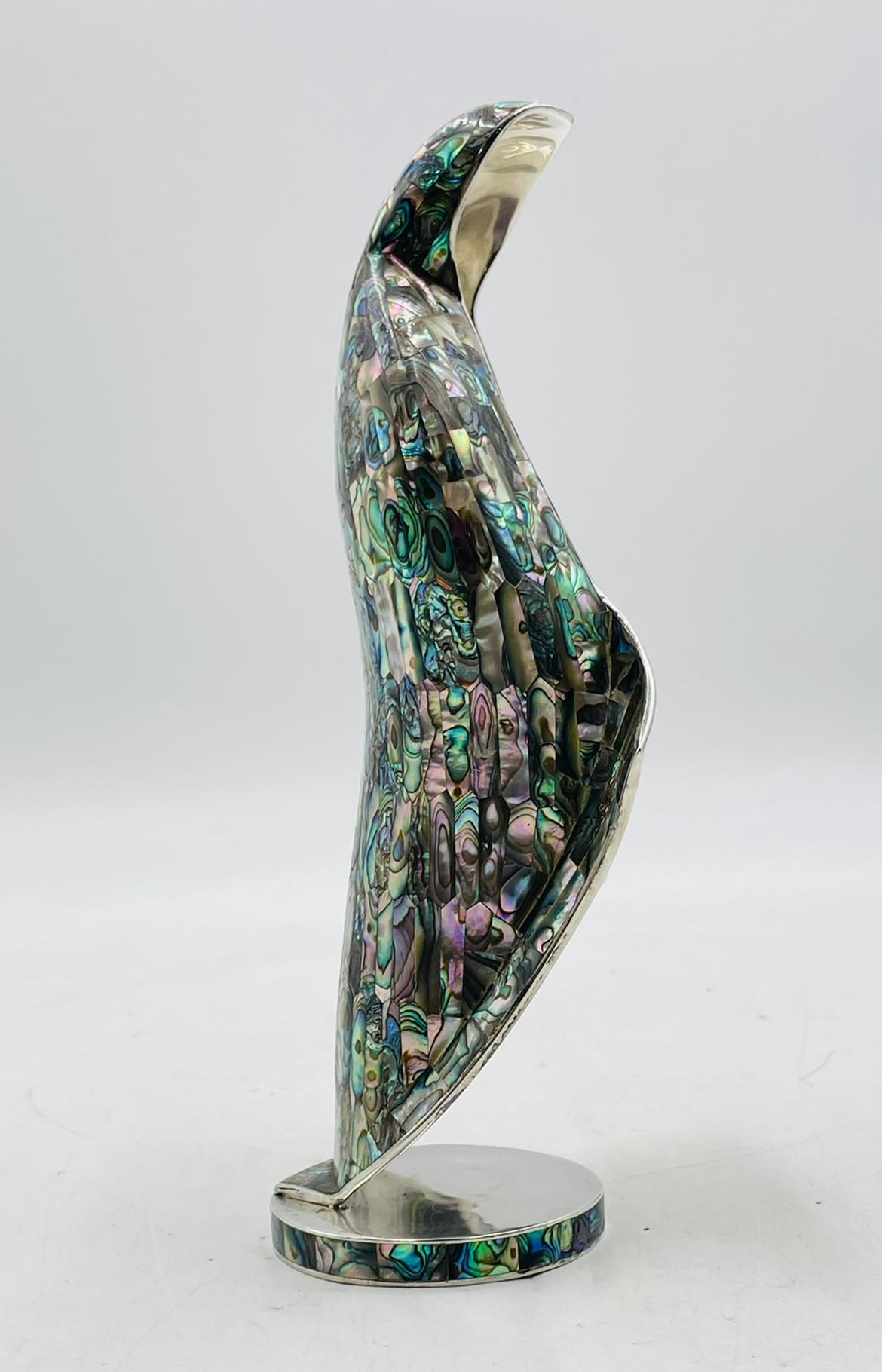 Mexican Silver and Abalone Shell Madonna Sculpture by Emilia Castillo for Los Castillo For Sale