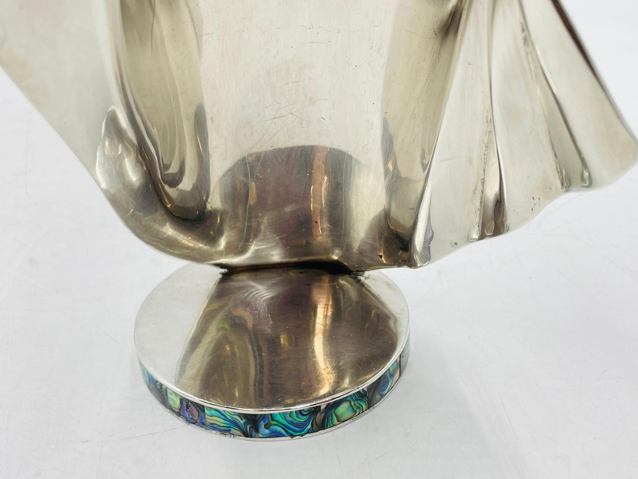 Late 20th Century Silver and Abalone Shell Madonna Sculpture by Emilia Castillo for Los Castillo For Sale