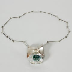 Collana vintage modernista in argento e acrilico, Björn Weckström for Lapponia