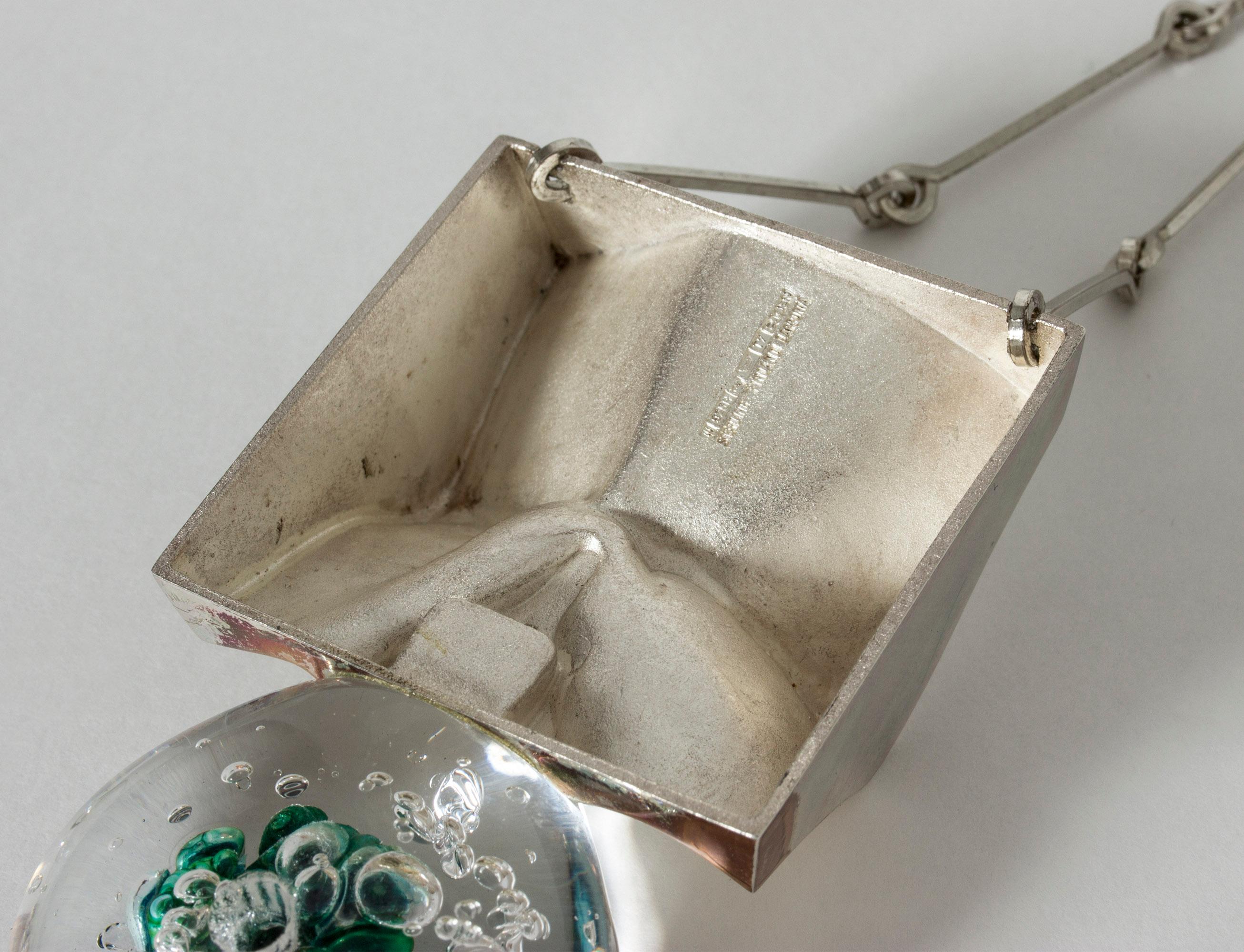 Vintage Modernist Silver and Acrylic necklace, Björn Weckström for Lapponia For Sale 1