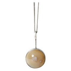 Vintage Silver and Agate Pendant from Hansen, Sweden, 1965
