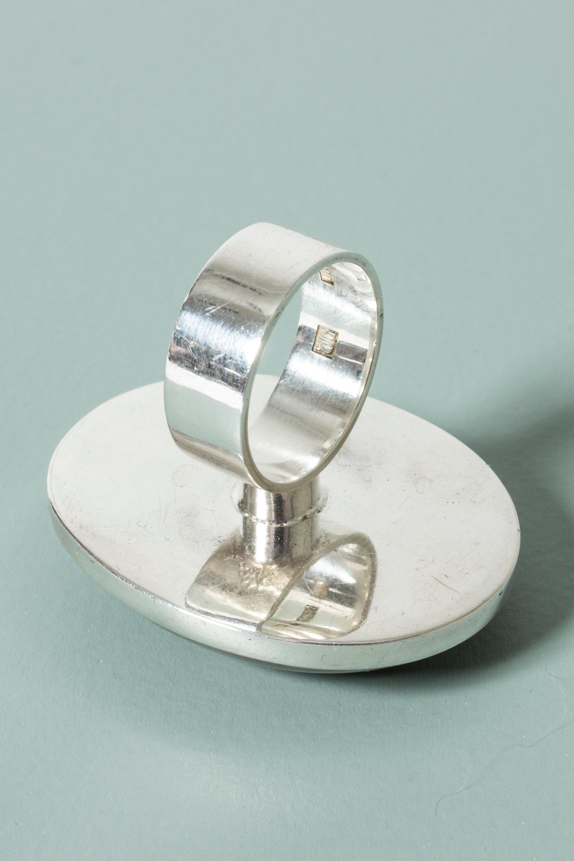 Silver and Agate Ring from Kaunis Koru, Finland, 1974 1