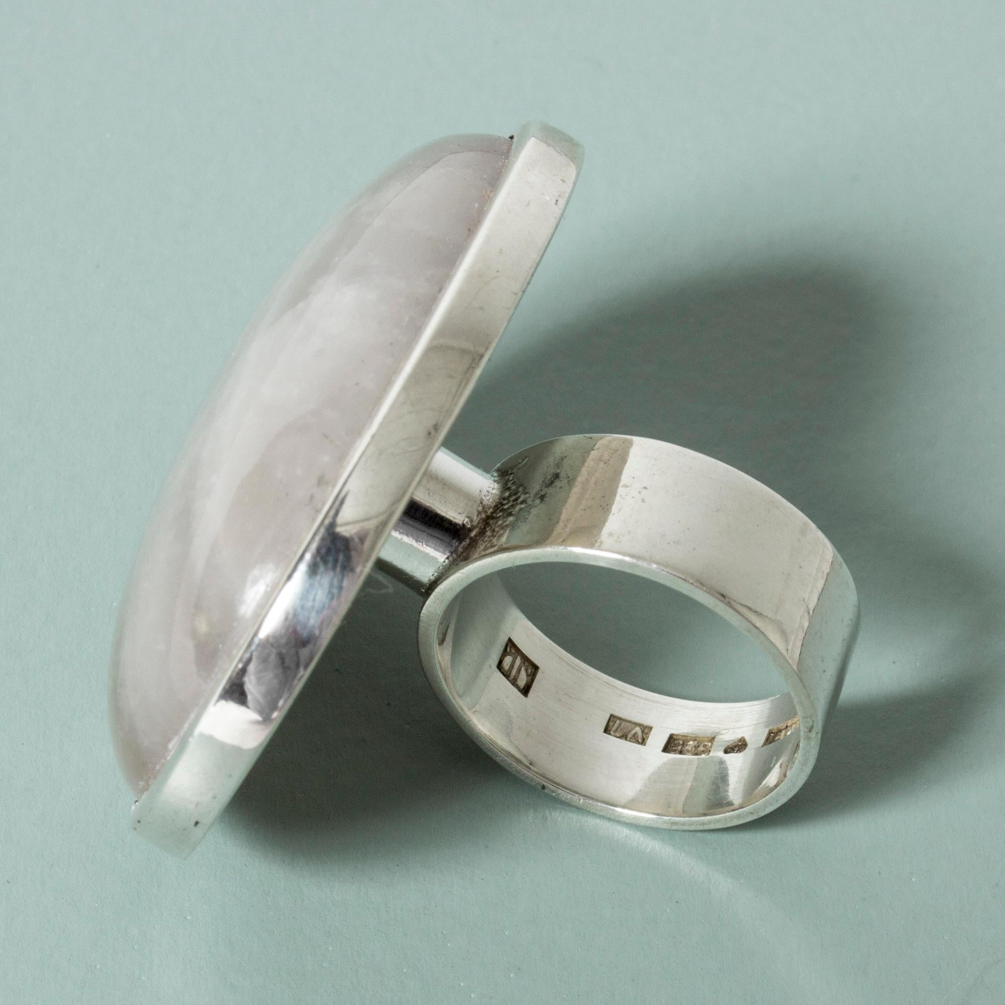 Silver and Agate Ring from Kaunis Koru, Finland, 1974 2