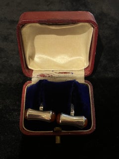 Silver Cufflinks with Cabochon Terminals, 925‰, Mid-20th Century