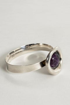 Silver and Amethyst Bracelet by Karl-Erik Palmberg for Alton, Sweden, 1973