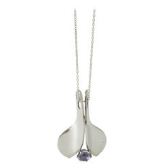 Silver and Amethyst Pendant by Elis Kauppi for Kupittaan Kulta, Finland, 1975