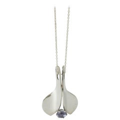 Silver and Amethyst Pendant by Elis Kauppi for Kupittaan Kulta, Finland, 1975