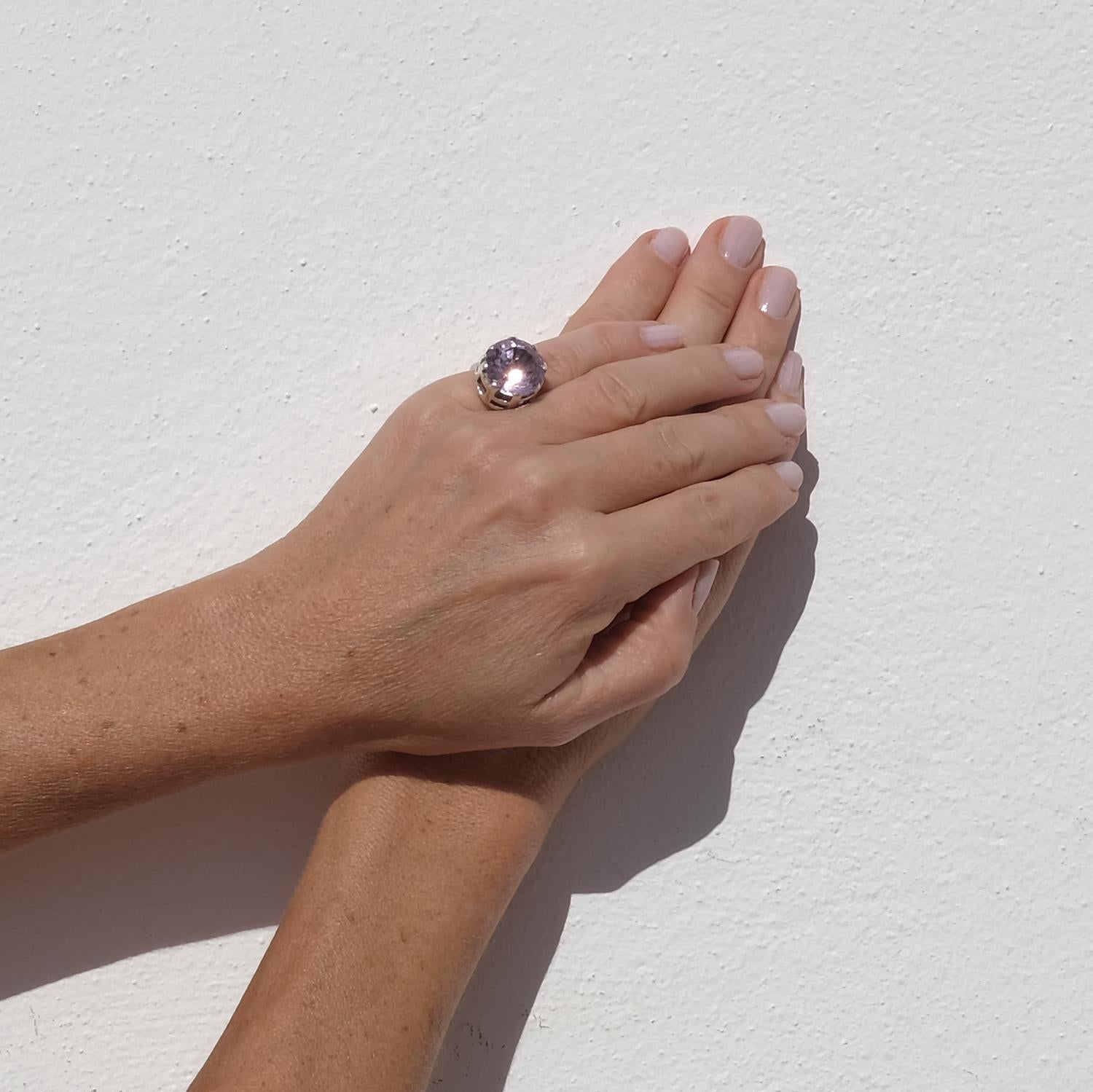 Anello in argento e ametista di Rey Urban del 1972 in vendita 8