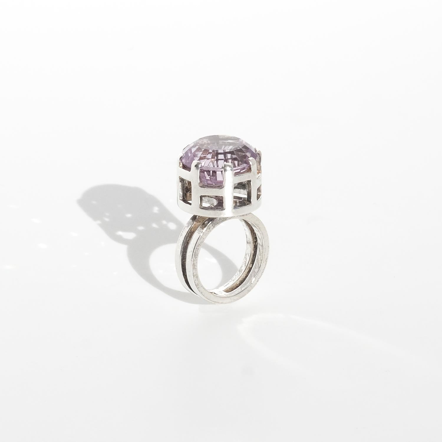 Anello in argento e ametista di Rey Urban del 1972 in vendita 3