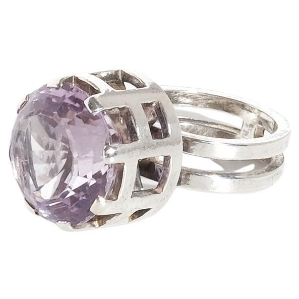 Anello in argento e ametista di Rey Urban del 1972 in vendita