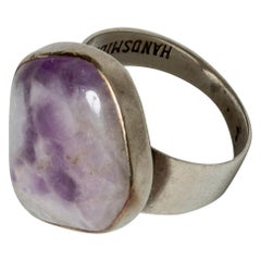 Silver and Amethyst Ring from Gussi, Sweden, 1957