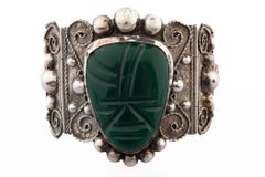 Silver and Bakelite Peruvian Style Mexican Bracelet c.1940