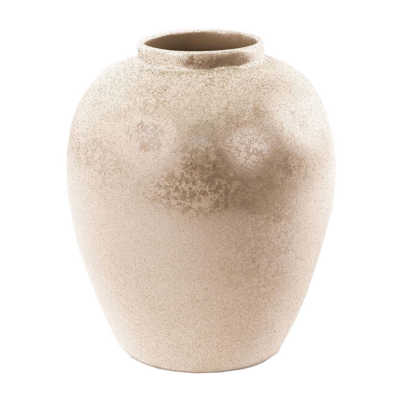 Silver and Beige Speckle Glazed Ceramic Vase
